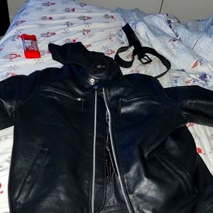 Leather biker vest